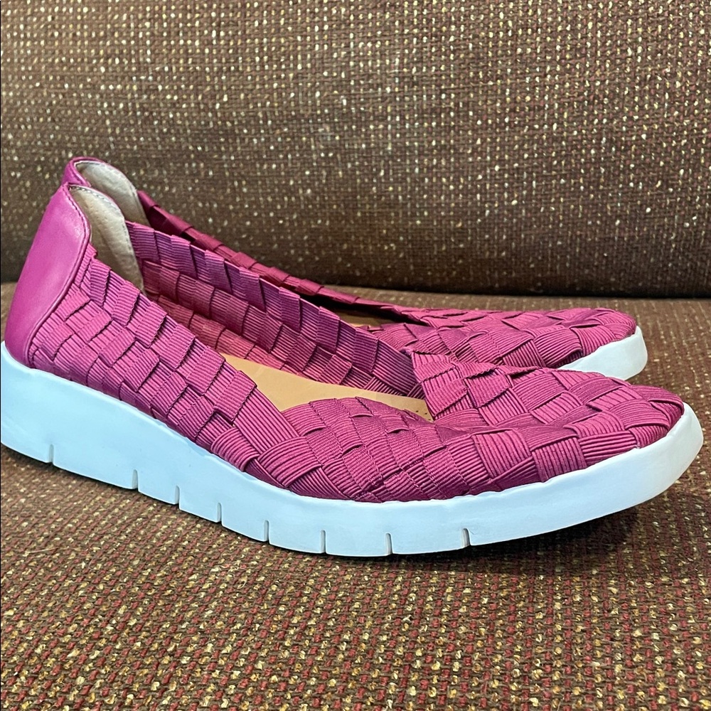 Corso Como Illana Woven Elastic Wedge Slip-Ons Acai Berry